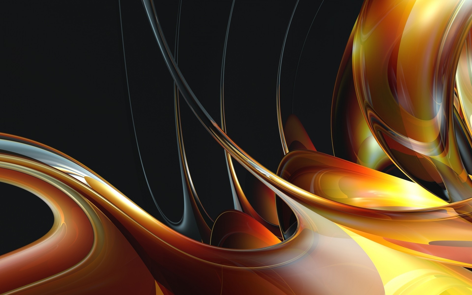 abstraction fractale dynamique conception courbe papier peint graphique lumière art illustration mouvement vague ligne flamme forme texture fond gradient couleur fantaisie or verre
