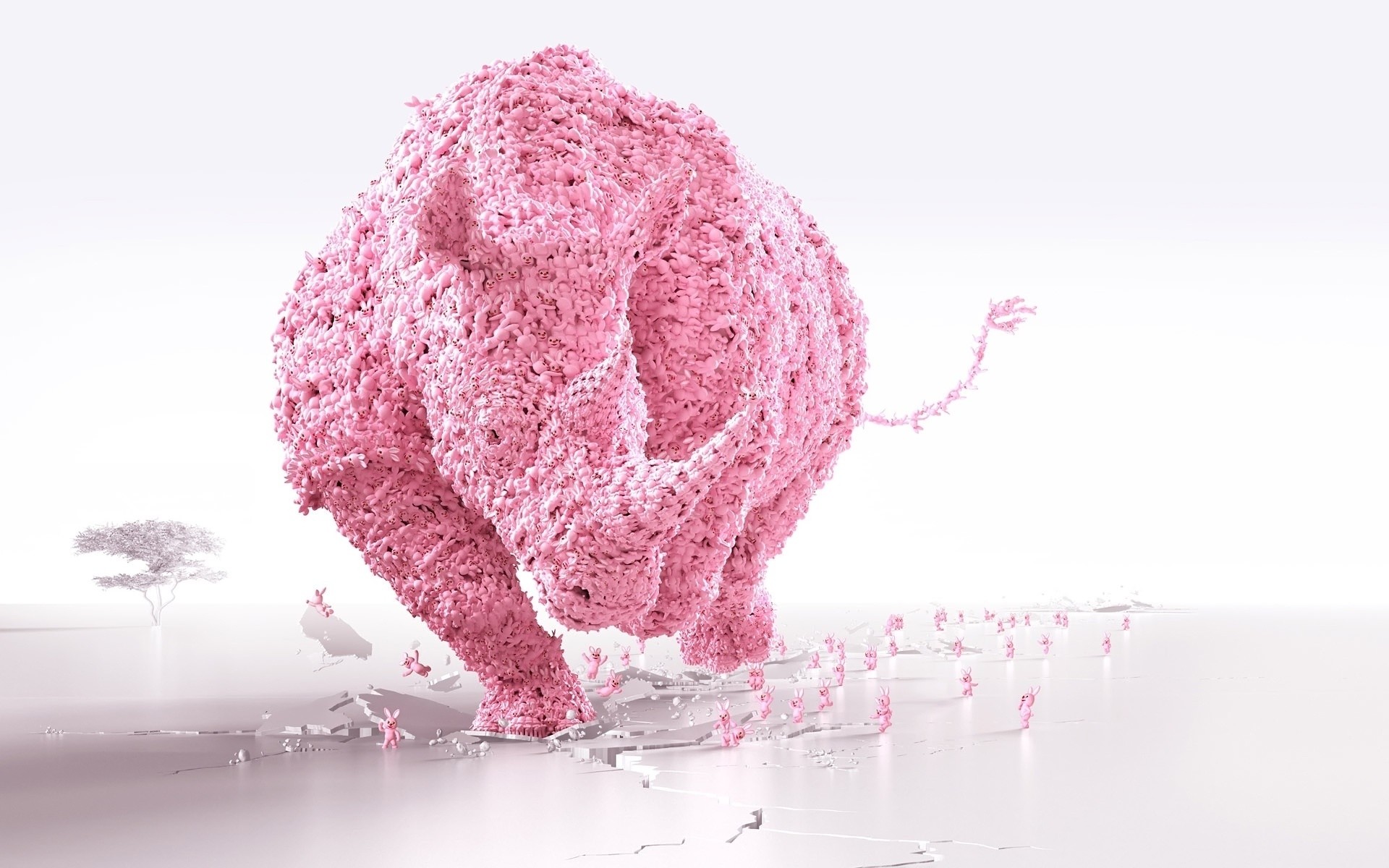 animali inverno freddo desktop neve bella colore rosa rhyno