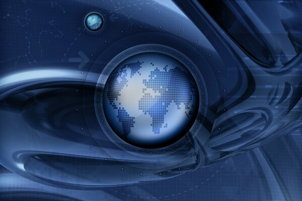 Космическая абстракция. планета в окуляре