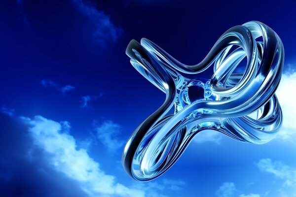 Transparente abstrakte Figur am Himmel