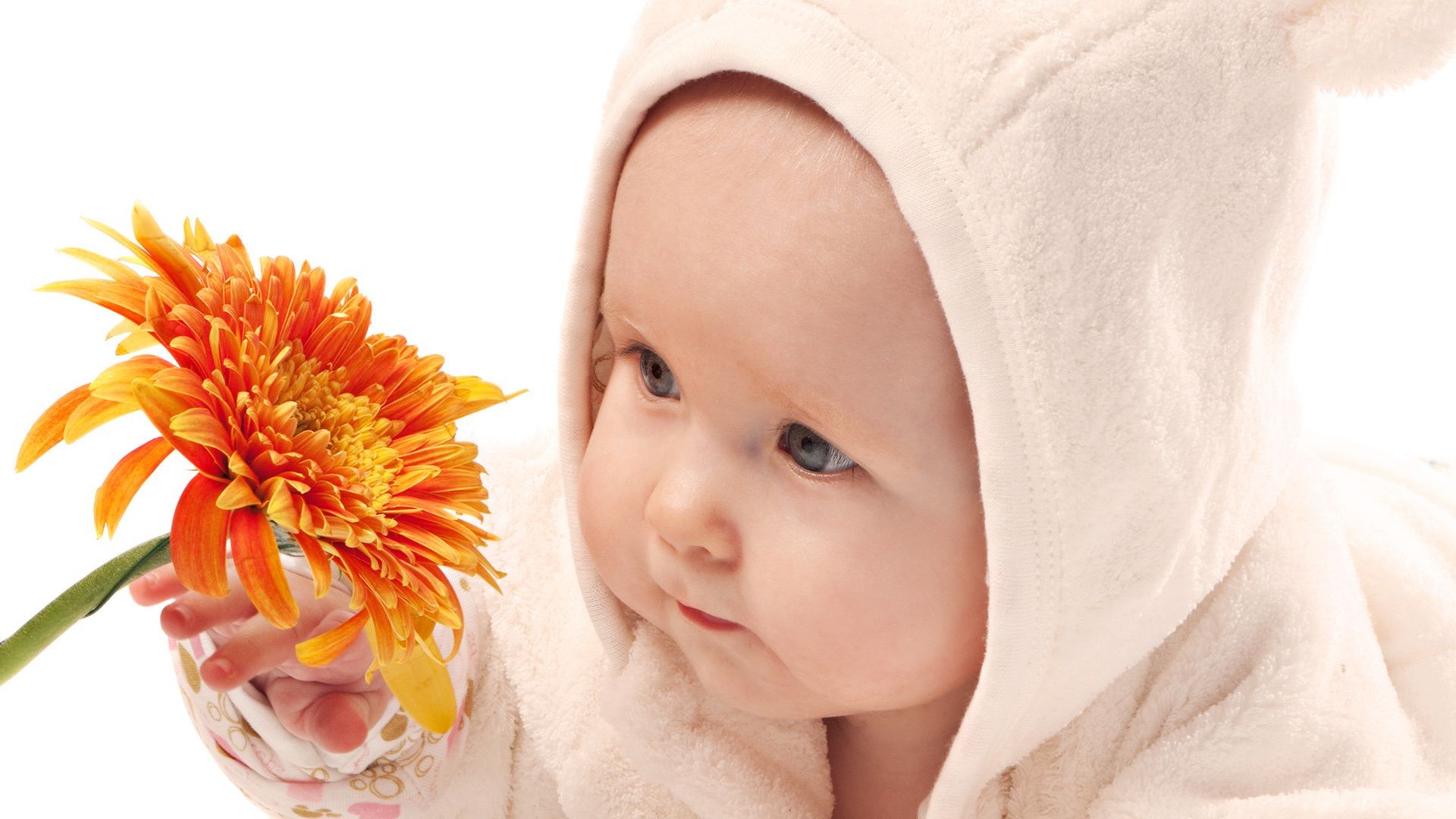 babies flower beautiful relaxation towel cute woman child one clean girl skin purity