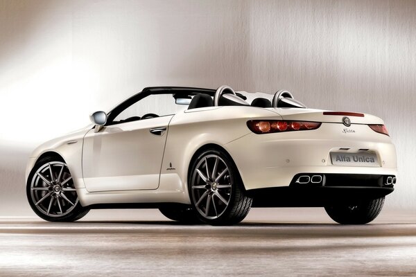 White Alfa Romeo convertible