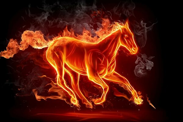 Cheval de feu abstrait