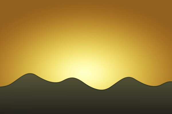 Silhouette de montagne sur fond de coucher de soleil