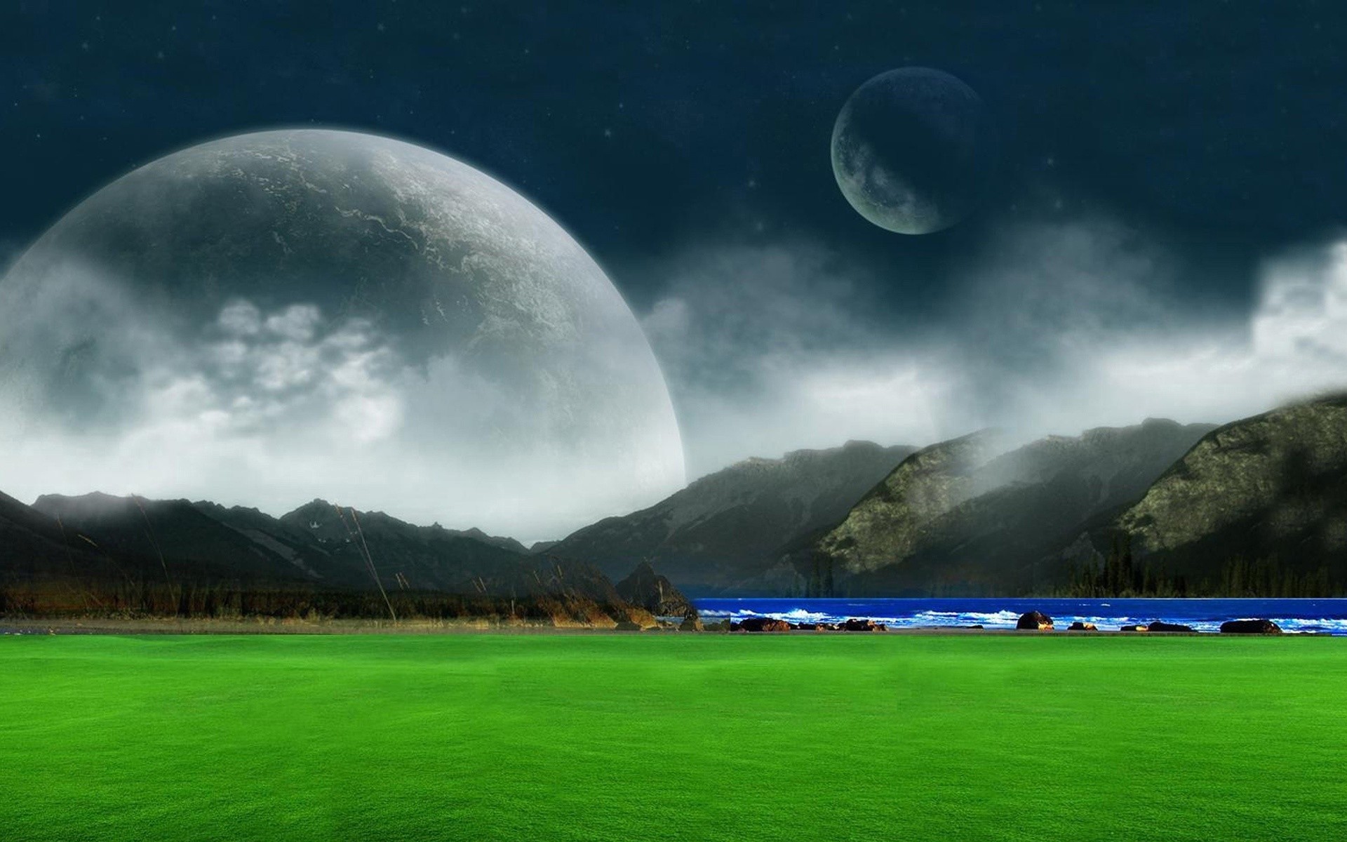 fantasia cielo paesaggio luna all aperto viaggi natura erba montagna