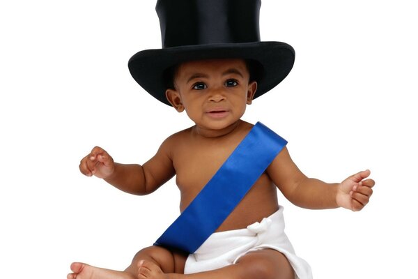 Cute baby in a top hat