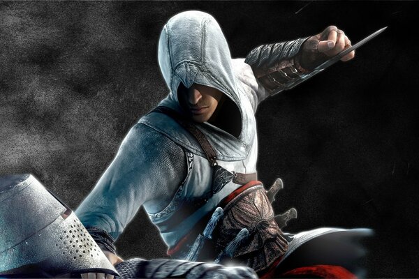 assassin s creed karakteri rakibe saldırıyor