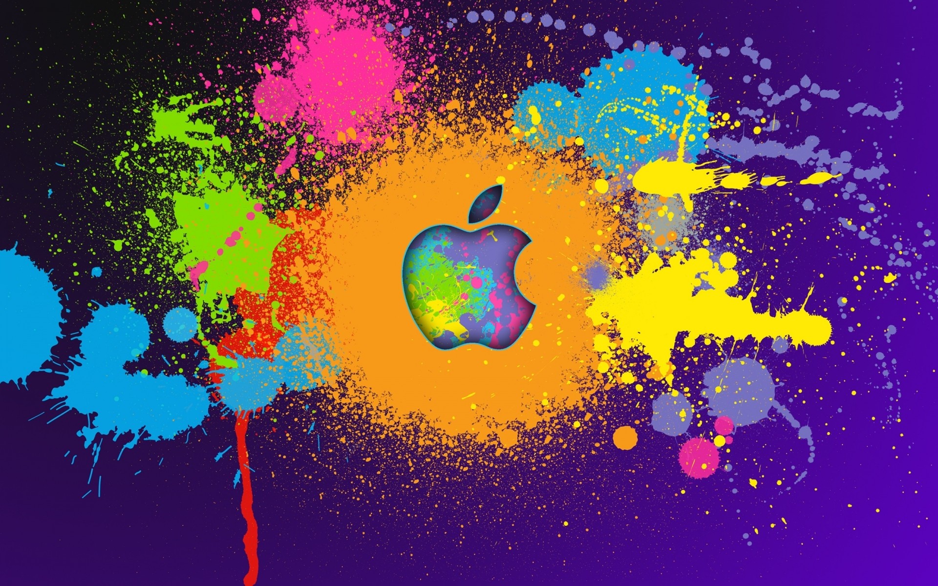 apple splash stain abstract desktop illustration ink art design graphic color messy brush space