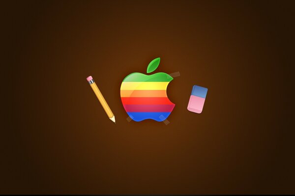 Жұмыс үстелі стиліндегі Apple логотипі