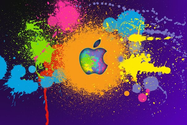 Manchas multicolores con delirio de Apple