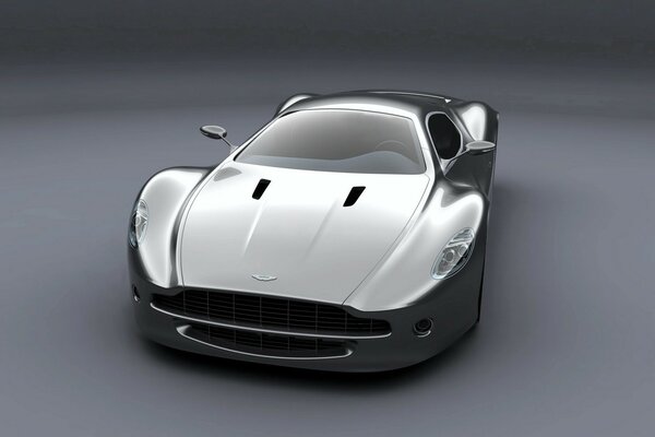 Painted aston Martin in silver color