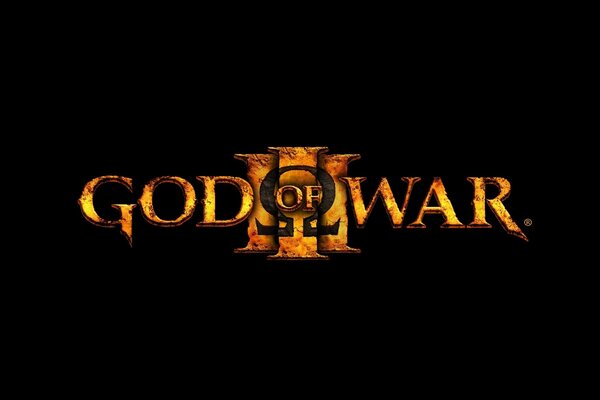 Inschrift auf schwarzem Hintergrund God of War