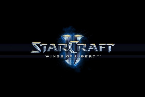 Ein Bild vom StarCraft-Bildschirmschoner auf einem schwarzen Hintergrund mit Hintergrundbeleuchtung