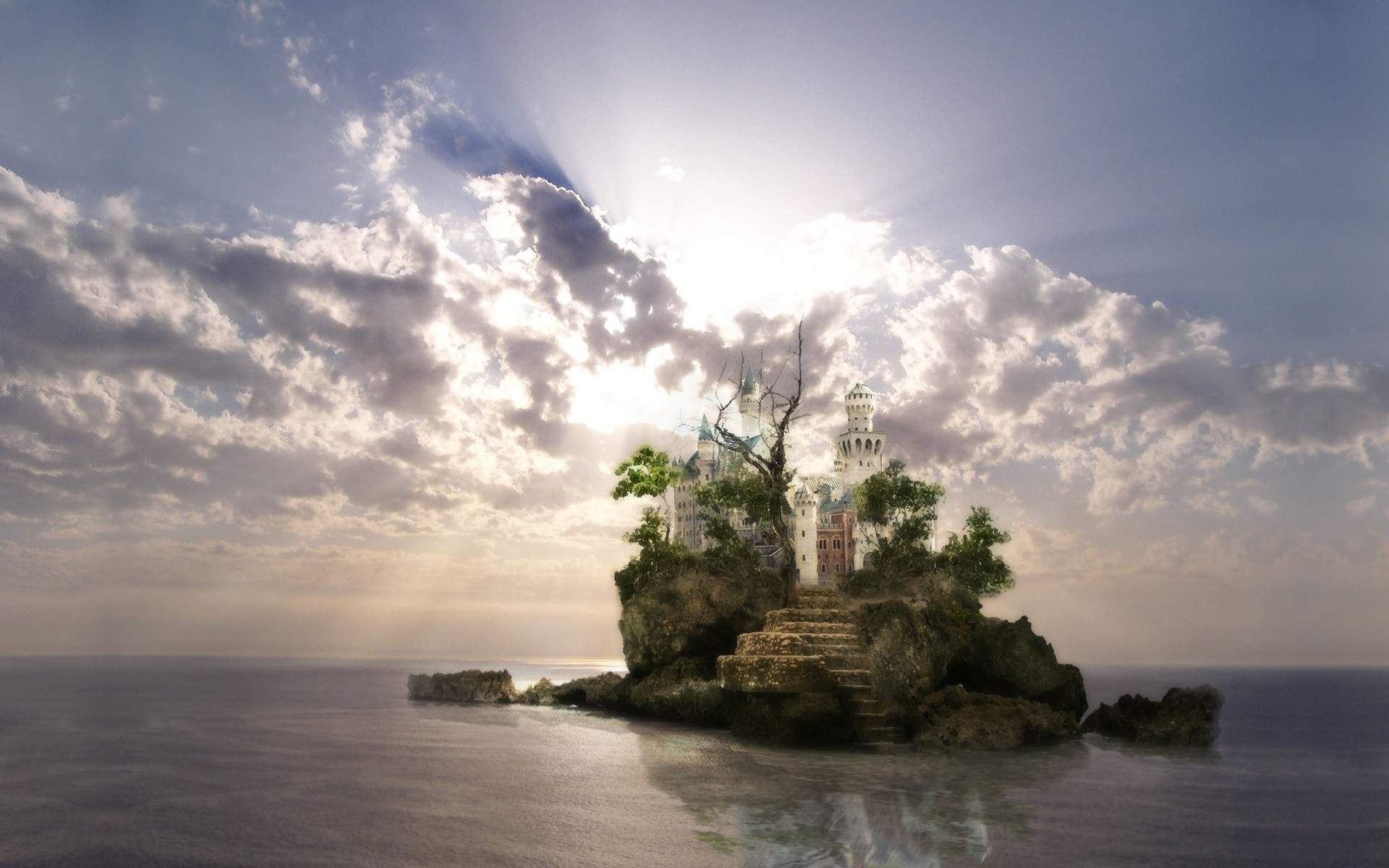 fantasía agua cielo viajes paisaje playa puesta de sol mar océano al aire libre mar naturaleza amanecer verano árbol tormenta