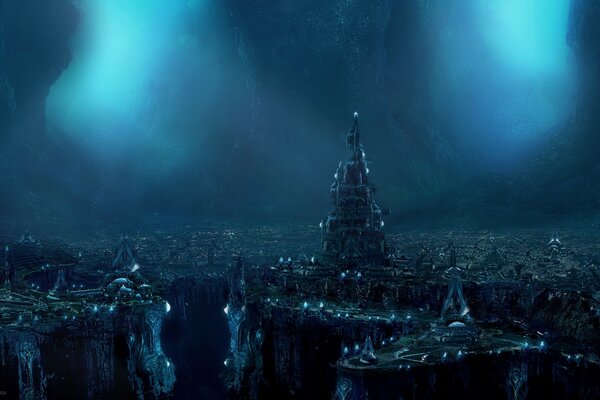 Night city in fantasy style