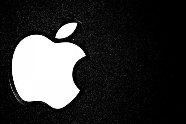 Apple-Logo auf schwarzem Hintergrund