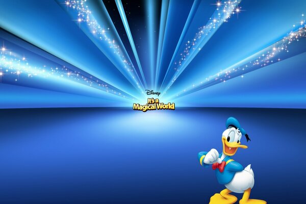 Donald Duck auf hellblauem Hintergrund