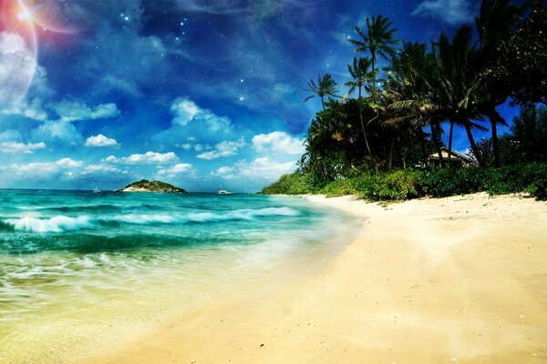 White sand on a tropical beach