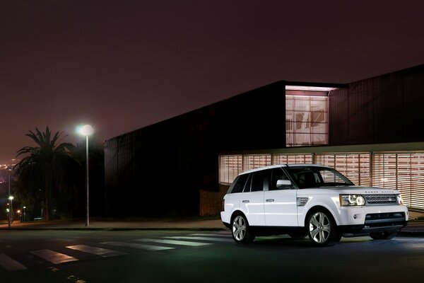 Range rover car on the road on the street