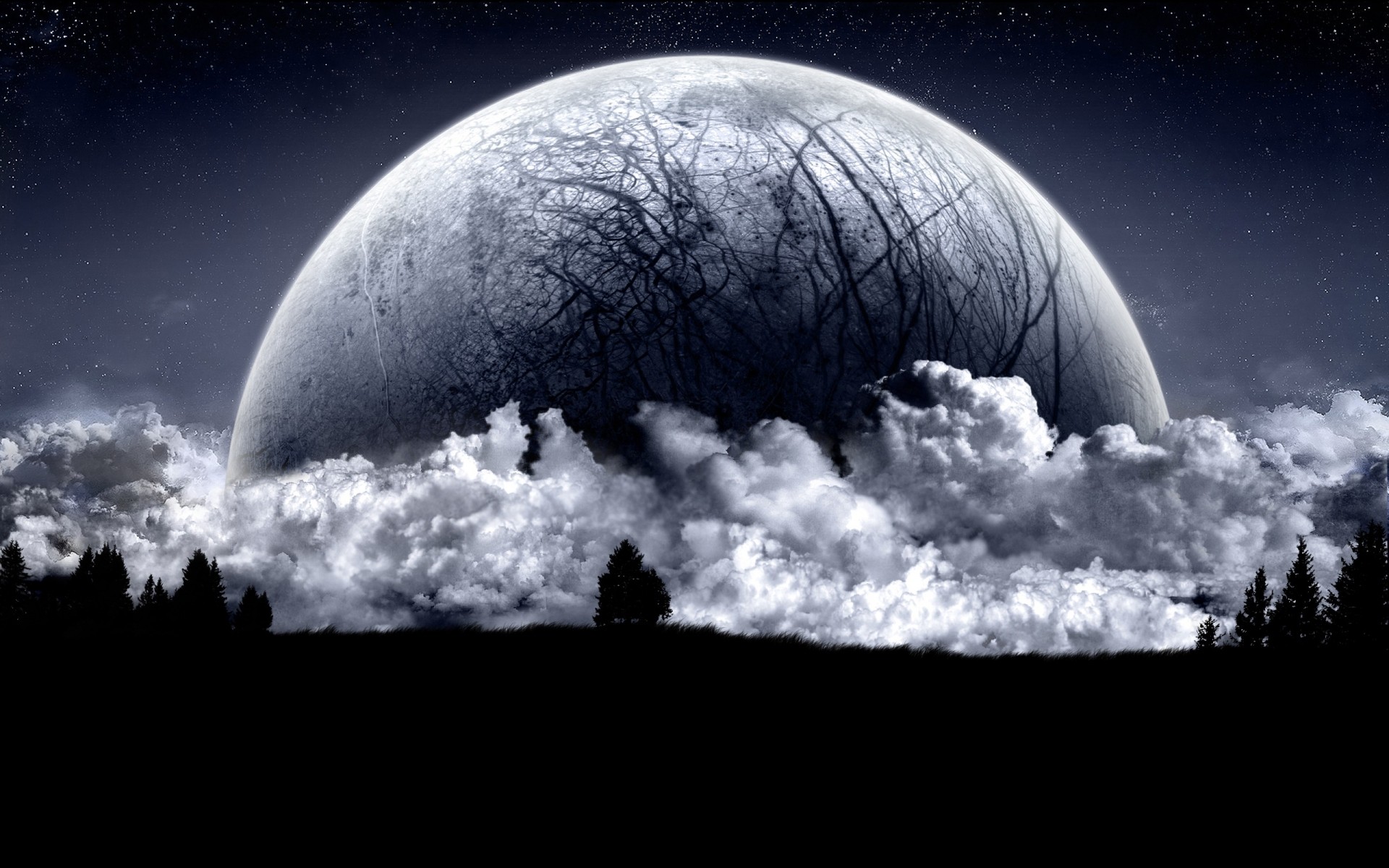 photo manipulation moon astronomy planet sky science landscape atmosphere space dark light galaxy nature exploration sun night