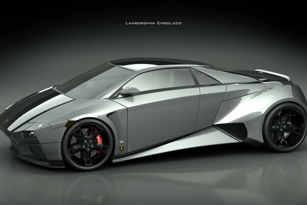 Fast, racing lamborghini grey