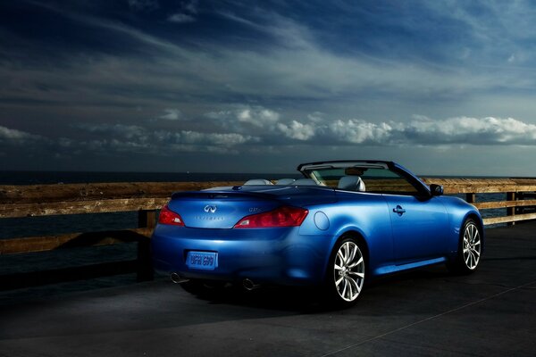 Convertible bleu infiniti et ciel