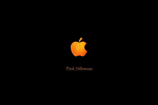 Immagine dell emblema di Apple sotto forma di zucca di Halloween