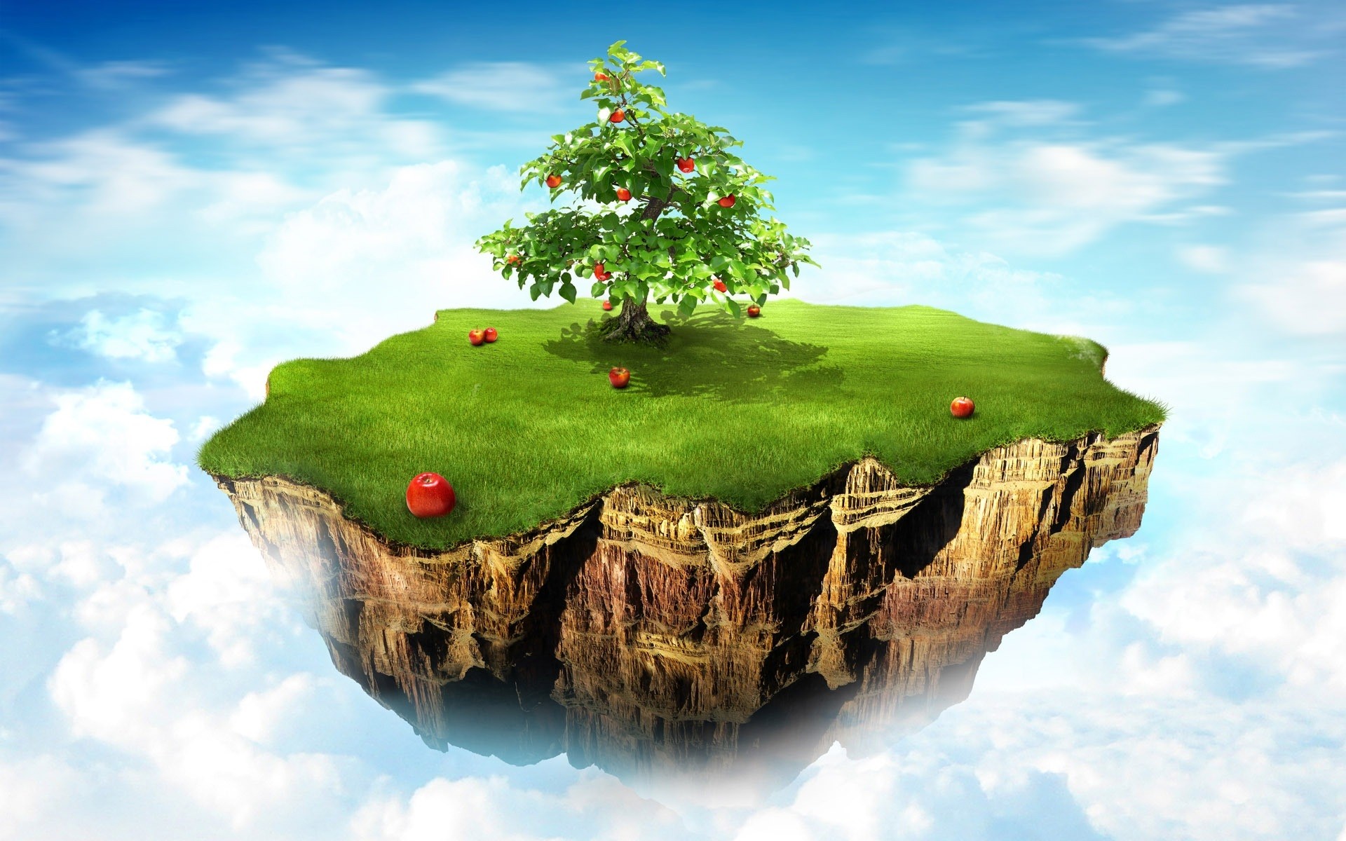 photo manipulation travel sky landscape water outdoors apples tree grass