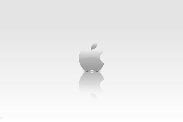 Apple-Emblem auf grauem Hintergrund