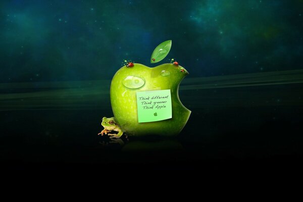 Logo apple w podwodnym królestwie