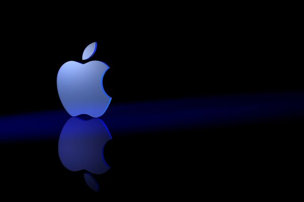 Apple signe sur fond noir