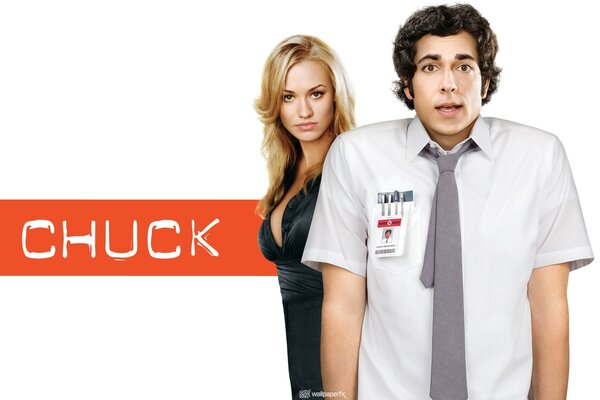 Os personagens principais da série de televisão Chuck .