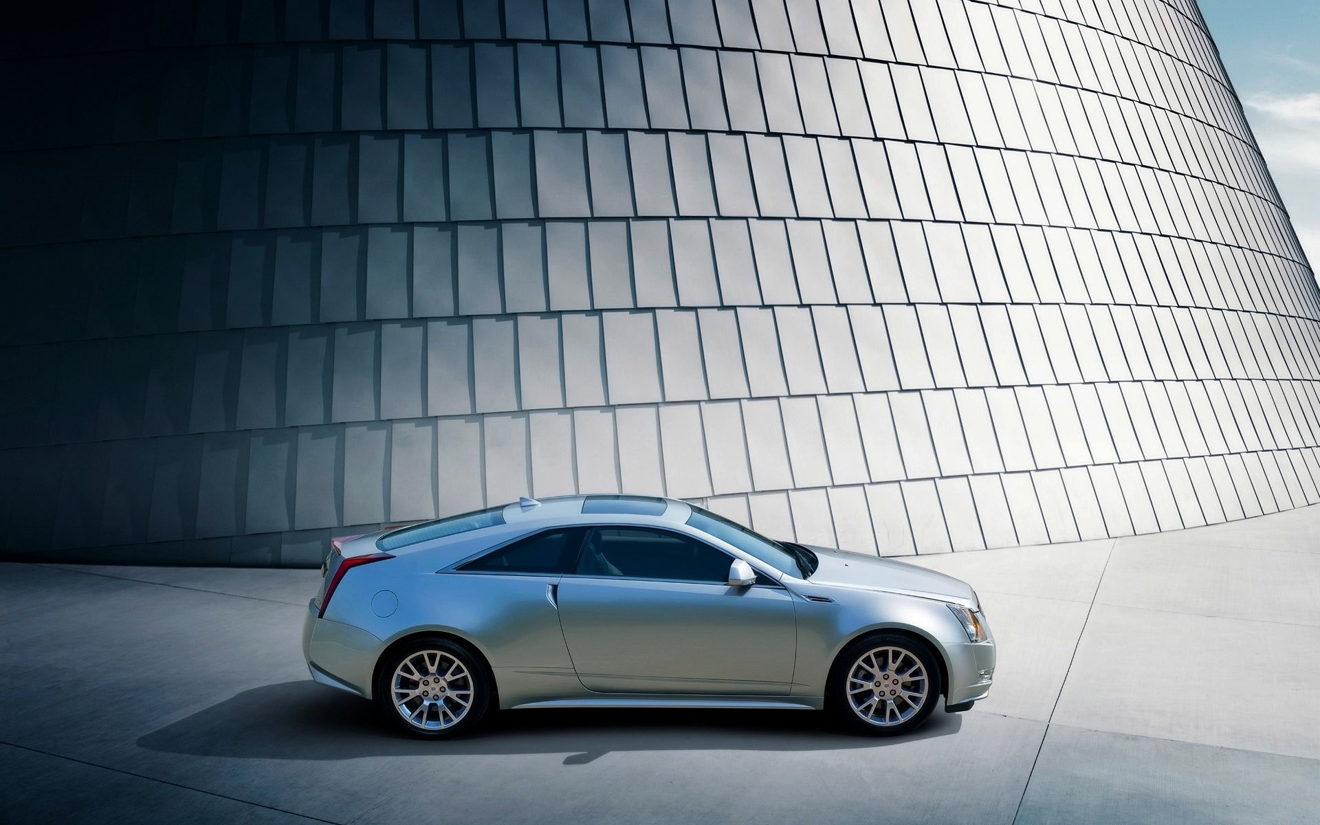 cadillac cts купе серый вид сбоку авто тень купэ
