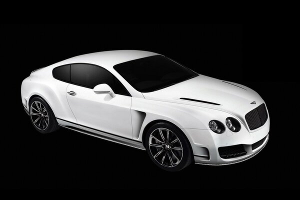 White bentley on black background