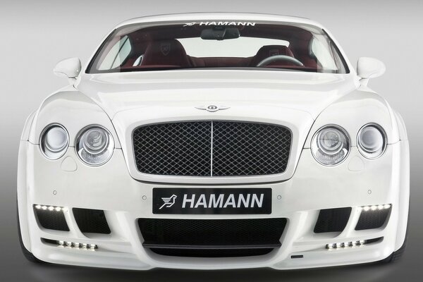 White bentley car on a white background