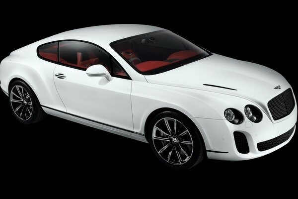 Bentley branco com interior vermelho