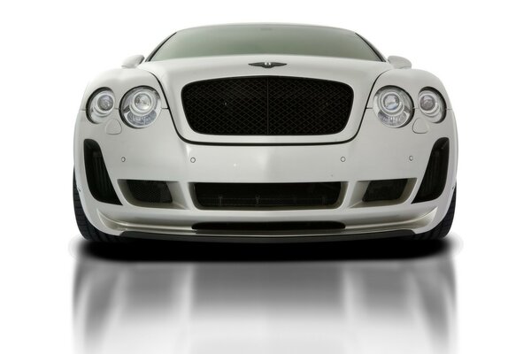 White Bentley Continental GT Front view