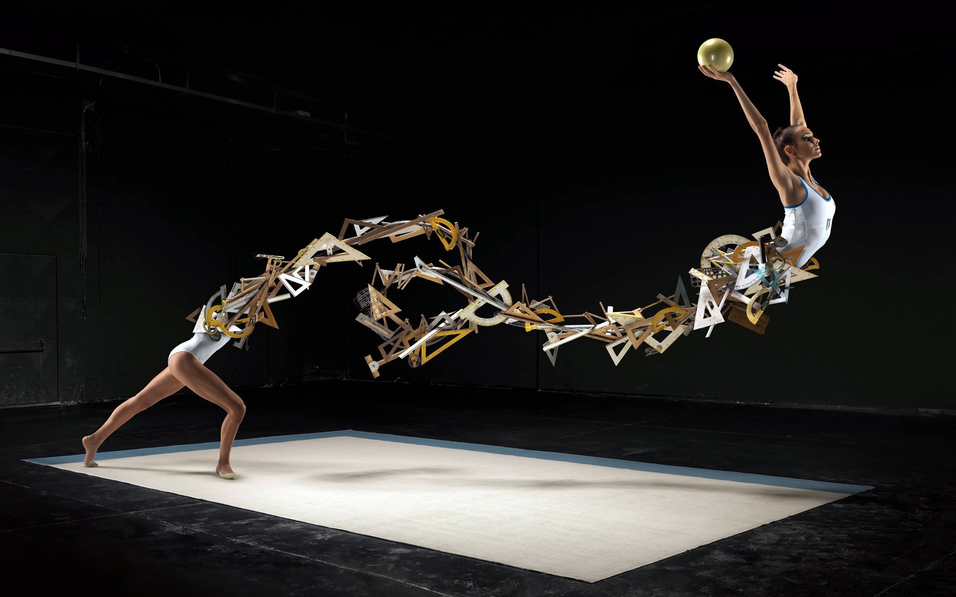 elaborazione fotografica equilibrio agilità balletto prestazioni concorso movimento ginnastica ballerino atleta azione ballerina da solo danza adulto acrobata abilità uomo indossare