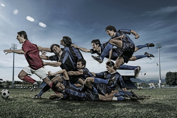 Calcio con tanta eccitazione