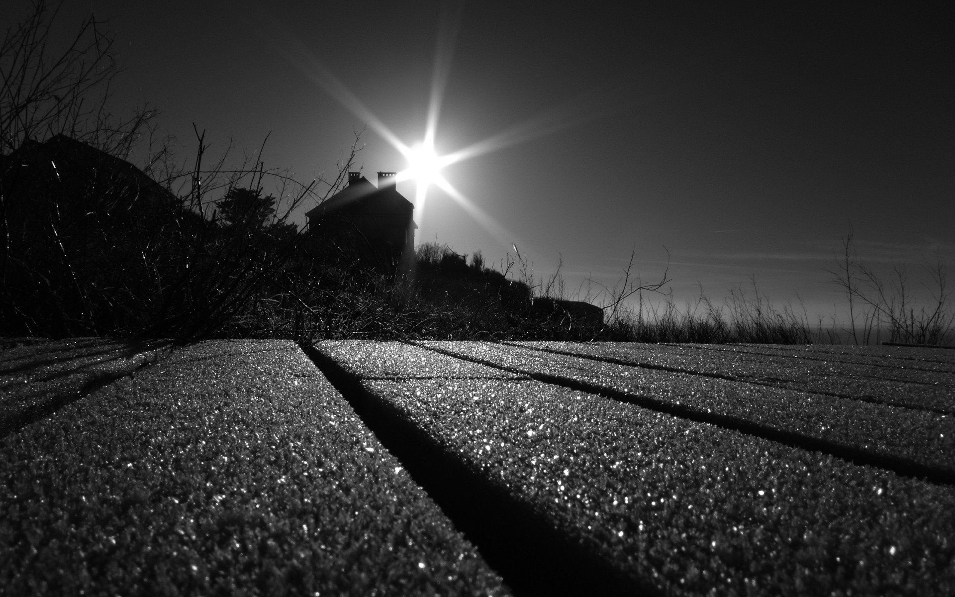 paesaggio strada monocromatico luce tramonto strada scuro paesaggio alba sole guida cielo sera natura bianco e nero campo ombra asfalto