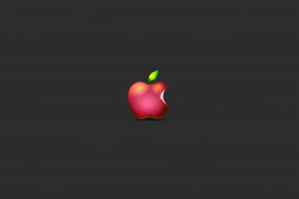 Isırılmış bir elma. Renkli elma ile Apple logosu