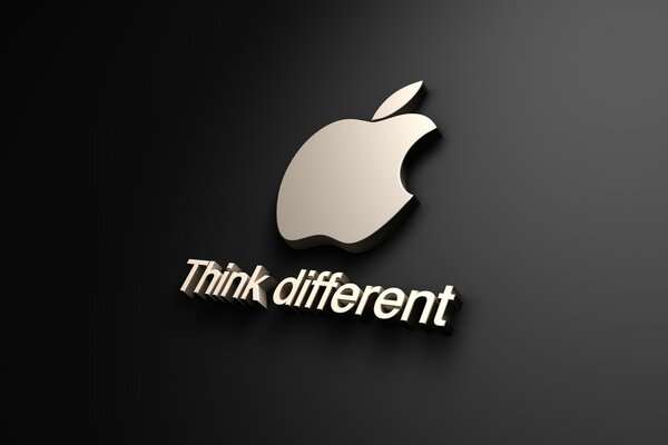 Logo Apple argent sur fond noir