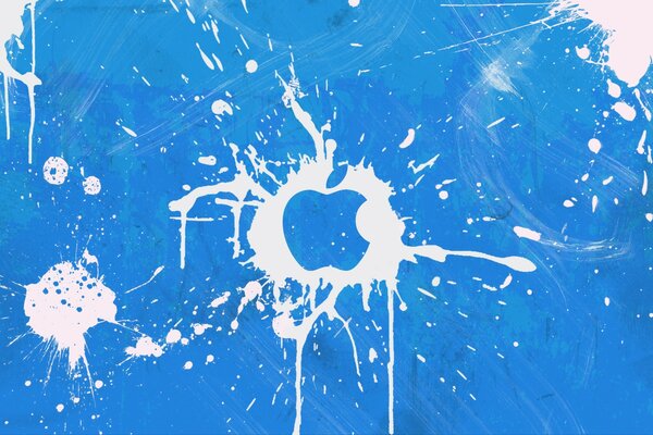 苹果的抽象时尚设计在蓝色背景上说明