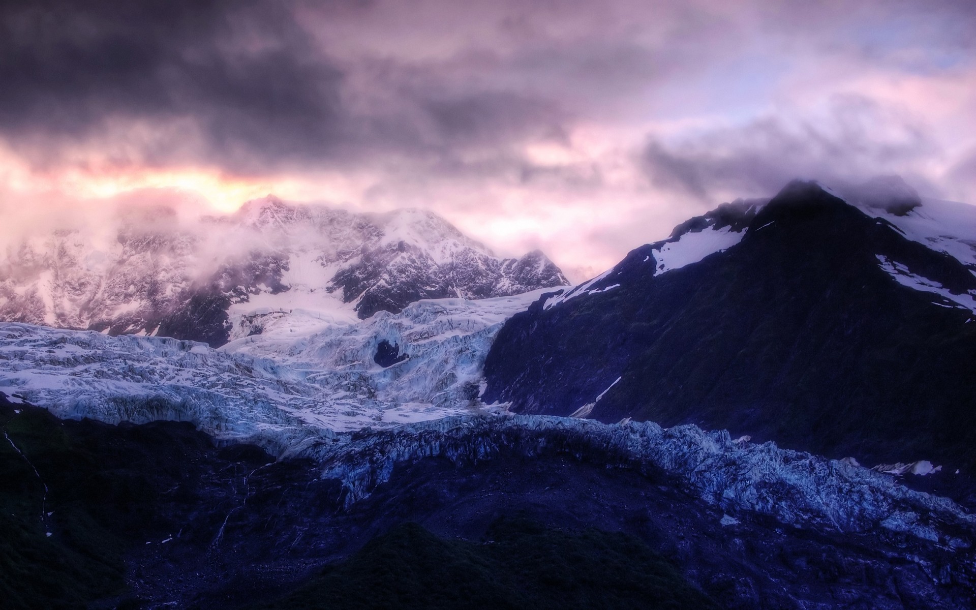 hiver neige paysage montagnes glace coucher de soleil volcan nature eau glacier ciel froid voyage tempête aube scénique rock lumière montagnes