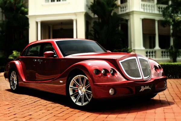 Red car on the street