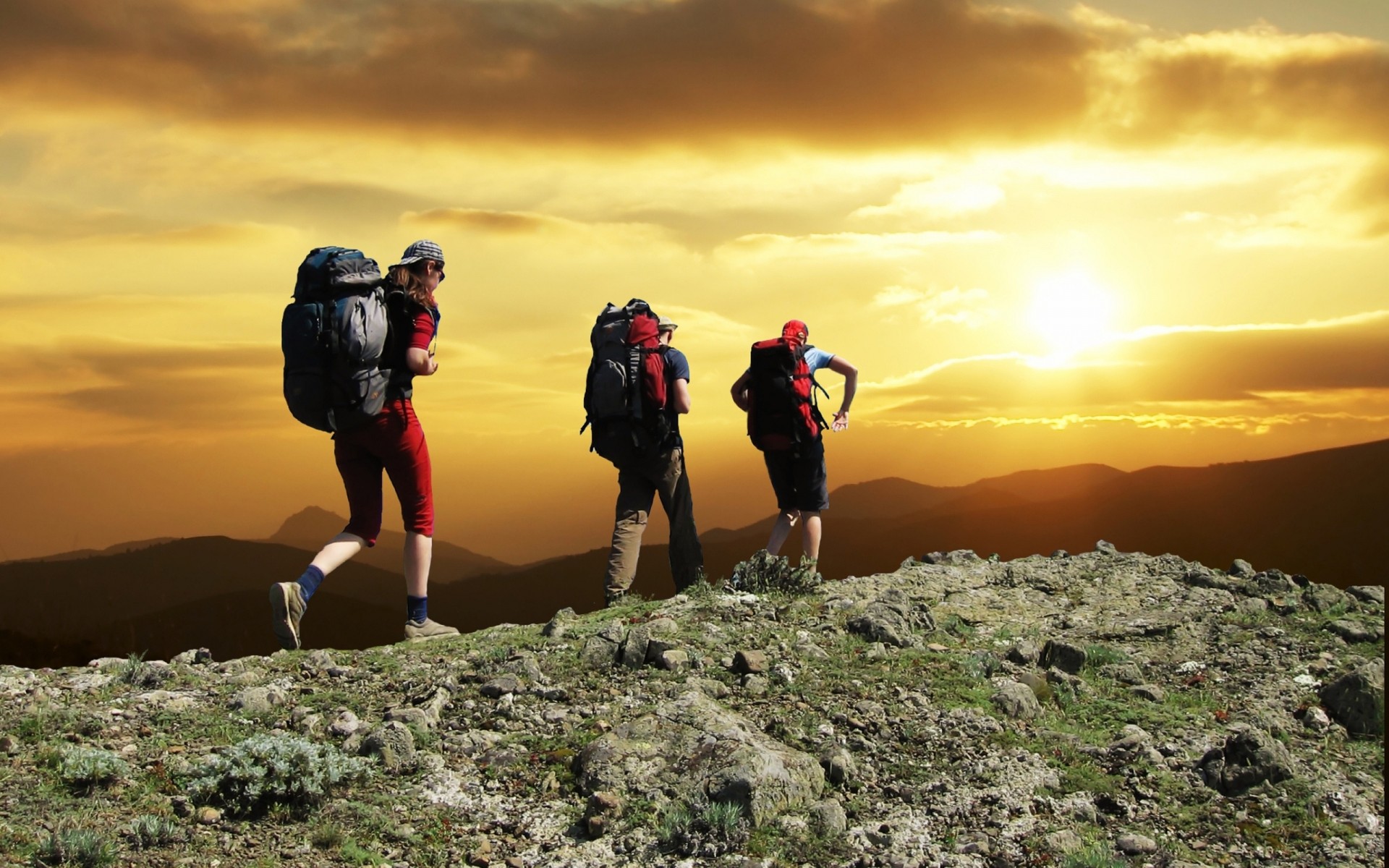 sport avventura trekking tramonto viaggi all aperto uomo cielo tempo libero natura