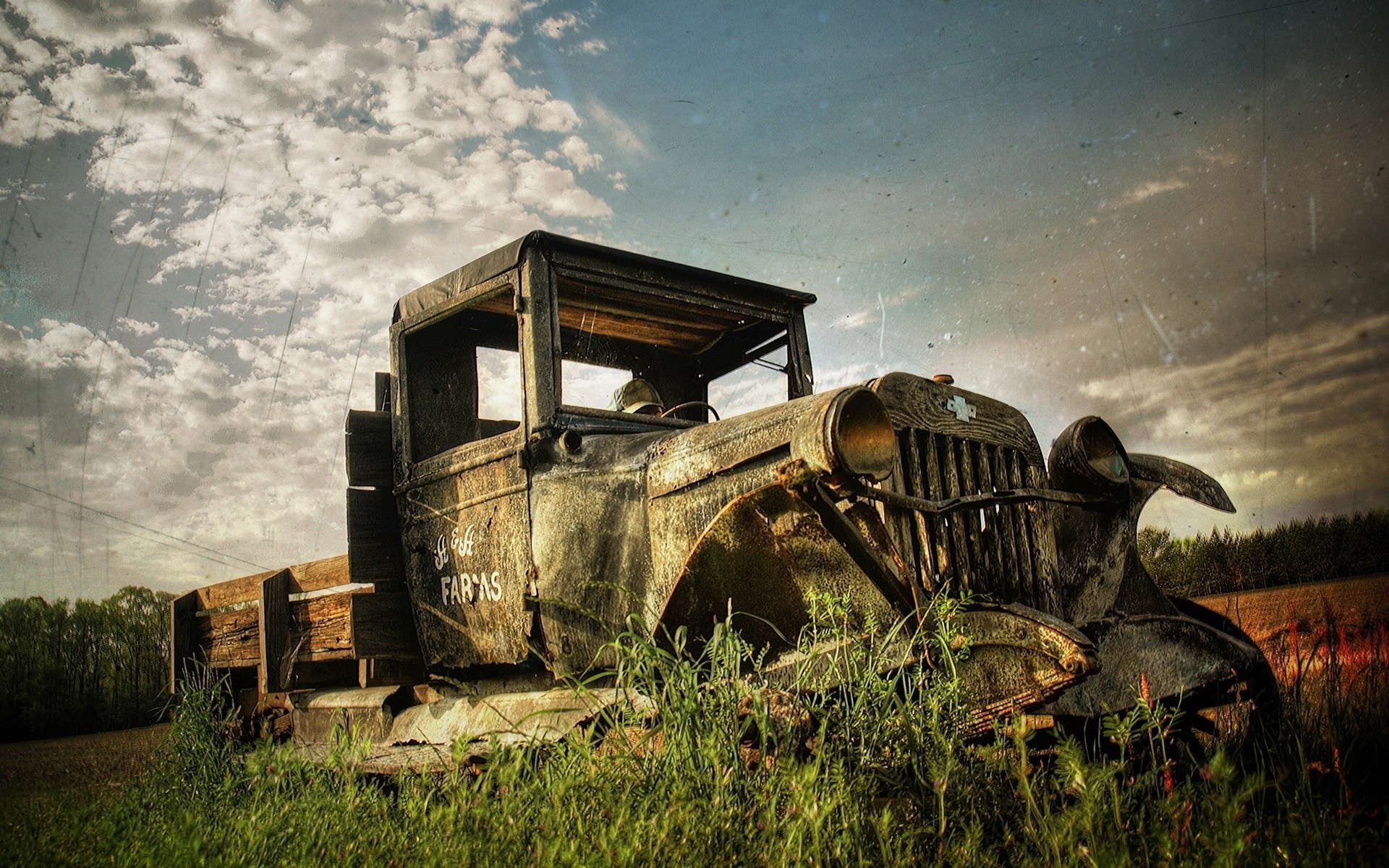 outra técnica abandonado decadência vintage quebrado carro tempestade velho guerra fantasma madeira clássico