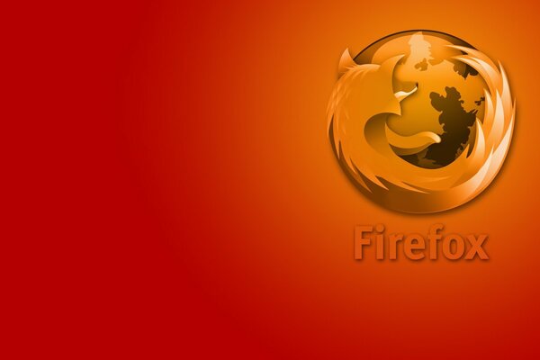 红色背景上的firefox图标