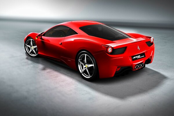 Vue arrière de Ferrari rouge
