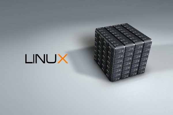 Logotipo do Linux e cubo do teclado